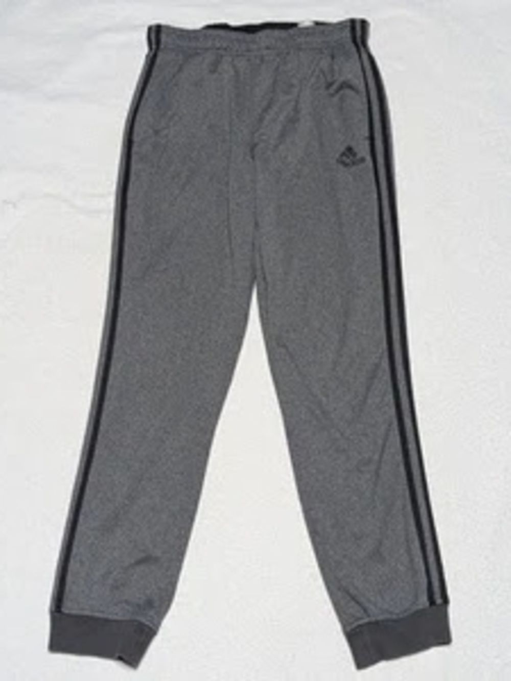 Adidas Tricot Joggers Mens Large Side Stripes Ankle Cuffs Drawstring Gray + Blac - Picture 7 of 15